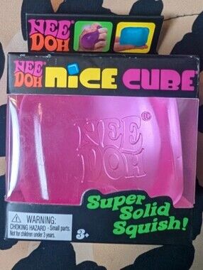 NeeDoh Nice Cube Pink Super Solid Squish Viral Stress Toy NEW